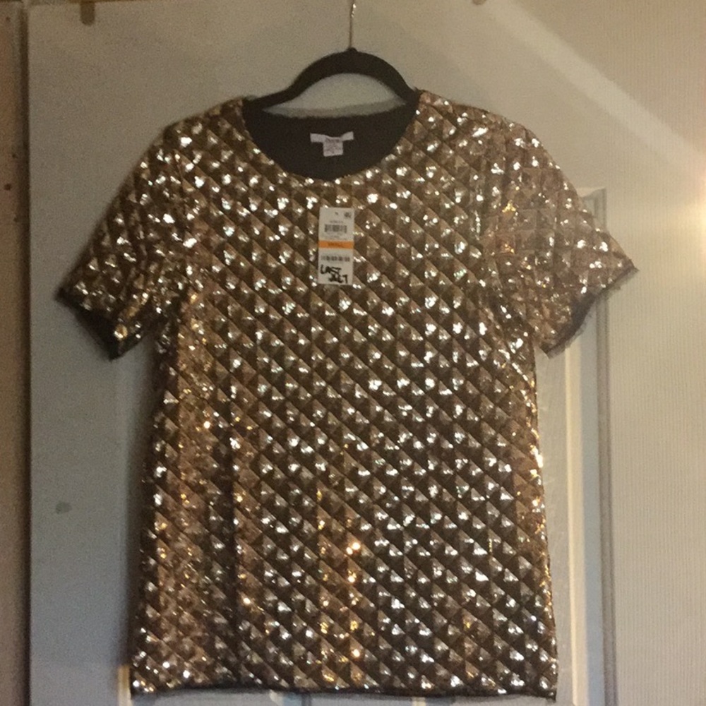 Antique gold Beautiful holiday party top
